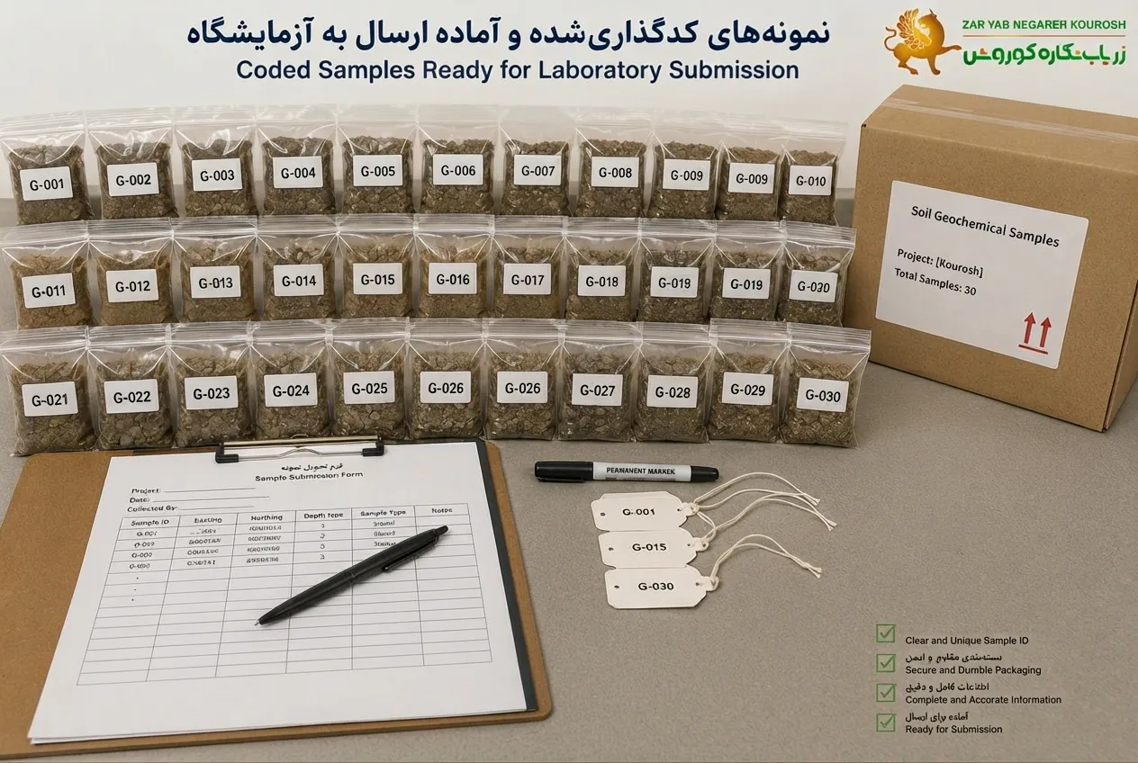 نمونه های کدگذاری شده و آماده ارسال به آزمایشگاه