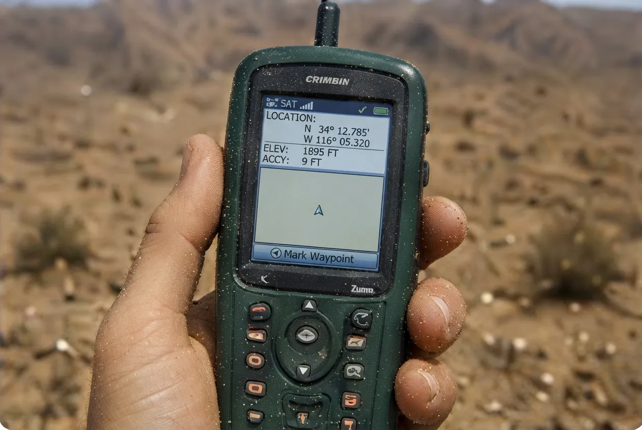 ثبت مختصات نمونه با GPS دستی در صحرا